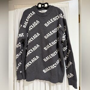 Women’s Charcoal and White Logo Crewneck Sweater